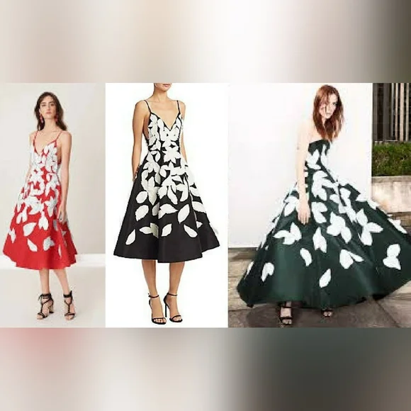 ❤️BUY2️⃣GET1️⃣🆓 $6,740 NEW OSCAR DE LA RENTA GREEN WHT SILK FLORAL DRESS 8 - Picture 14 of 15